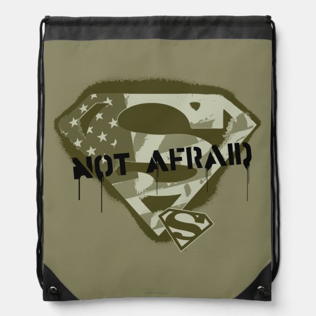Superman S-Shield | Not Afraid - US Camo Logo Drawstring Bag (Front)