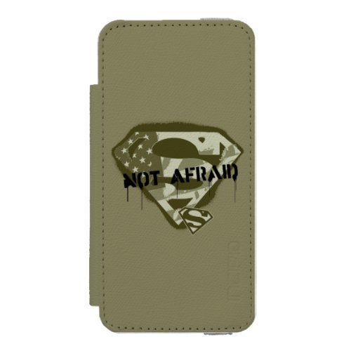 Superman S_Shield  Not Afraid _ US Camo Logo Wallet Case For iPhone SE55s