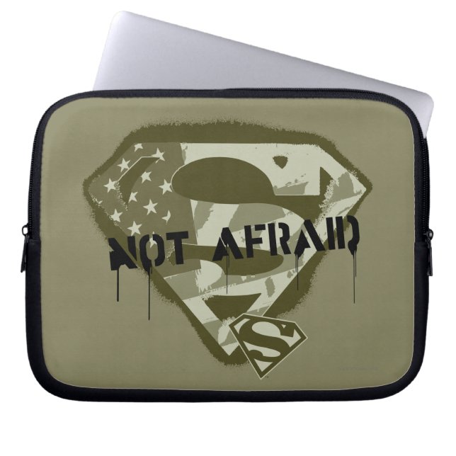 Superman S-Shield | Not Afraid - US Camo Logo Laptop Sleeve (Front)