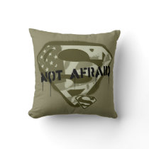 Superman S-Shield | Not Afraid - US Camo Logo Throw Pillow