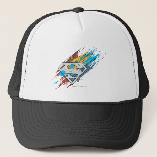 Superman S_Shield  Paint Streaks Logo Trucker Hat