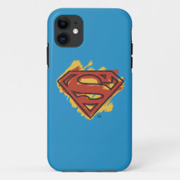 Superman S-Shield | Painted Blue Background Logo iPhone 11 Case