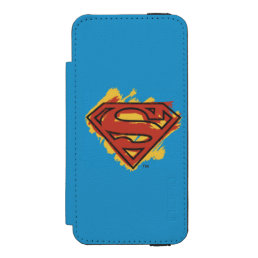 Superman S-Shield | Painted Blue Background Logo iPhone SE/5/5s Wallet Case