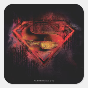 Superman S-Shield   Painted Logo Square Sticker