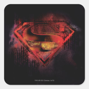 Superman S-Shield   Painted Logo Square Sticker