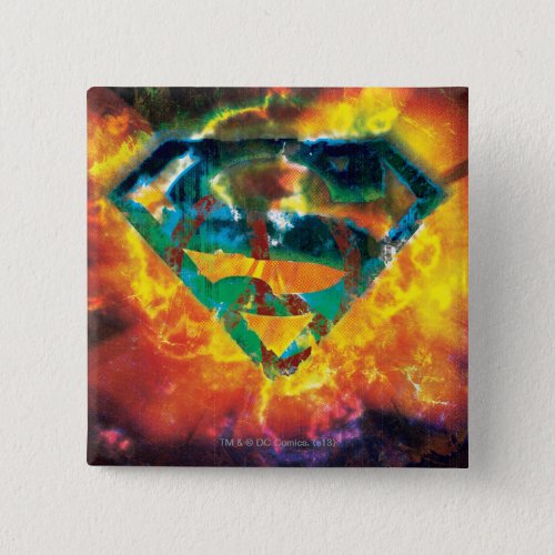 Superman S_Shield  Peace Stamped Logo Button