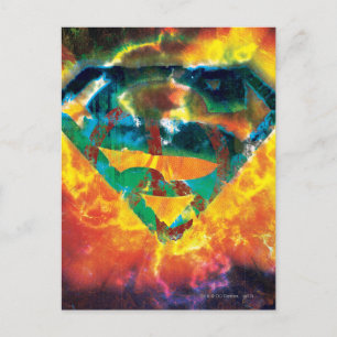 Superman S-Shield Peace Stamped Logo Postcard