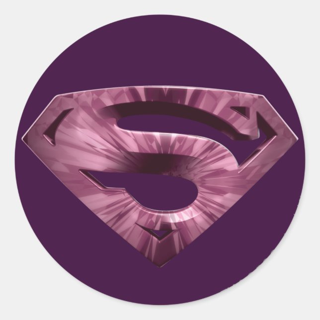 Superman S-Shield | Pink Star Burst Logo Classic Round Sticker (Front)
