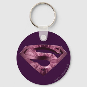 Superman S-Shield Pink Star Burst Logo Keychain