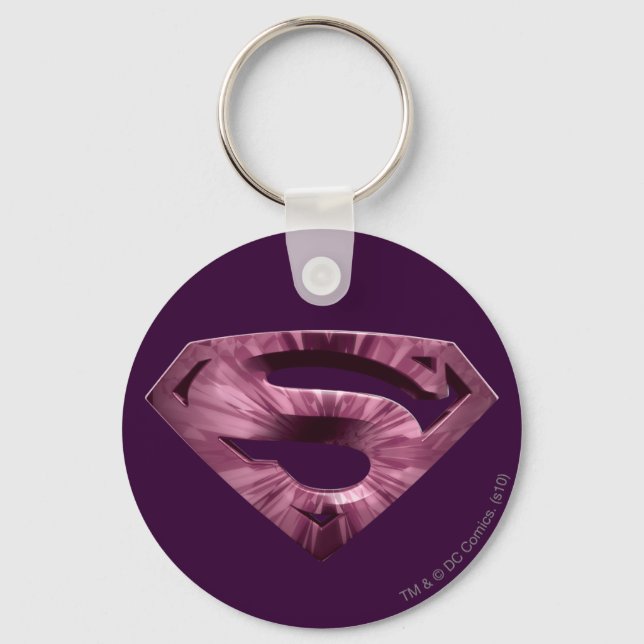 Superman S-Shield | Pink Star Burst Logo Keychain (Front)