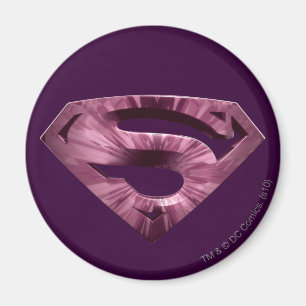Superman S-Shield   Pink Star Burst Logo Magnet