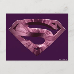 Superman S-Shield Pink Star Burst Logo Postcard