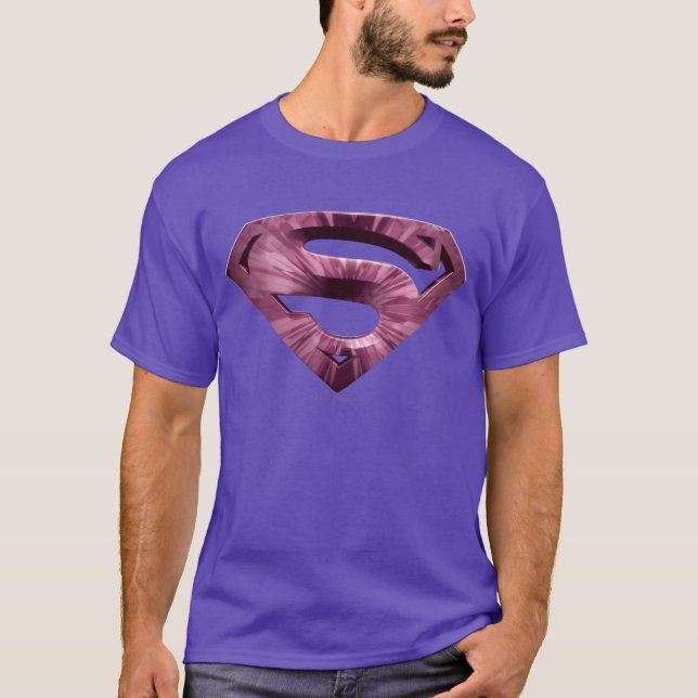 Superman S-Shield | Pink Star Burst Logo T-Shirt (Front)
