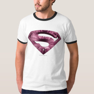 Superman S-Shield   Pink Star Burst Logo T-Shirt
