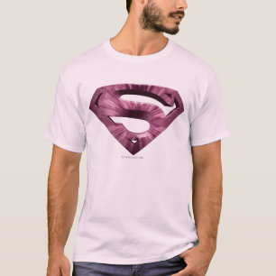 Superman S-Shield Pink Star Burst Logo T-Shirt