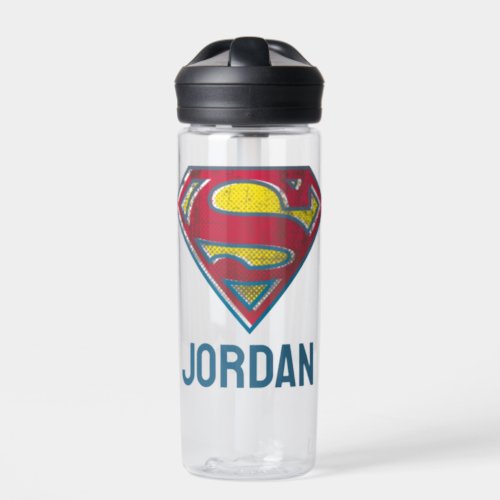 Superman S_Shield  Printed Logo  Add Your Name Water Bottle