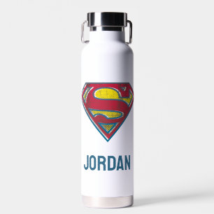 Superman S-Shield Printed Logo Add Your Name Water Bottle