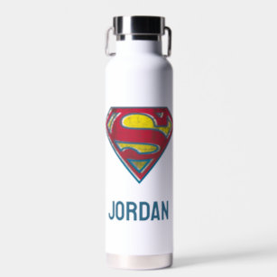 Superman S-Shield   Printed Logo   Add Your Name Water Bottle