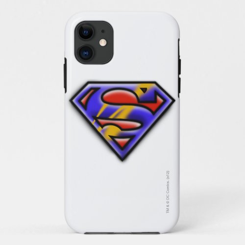 Superman S_Shield  Purple Airbrush Logo iPhone 11 Case