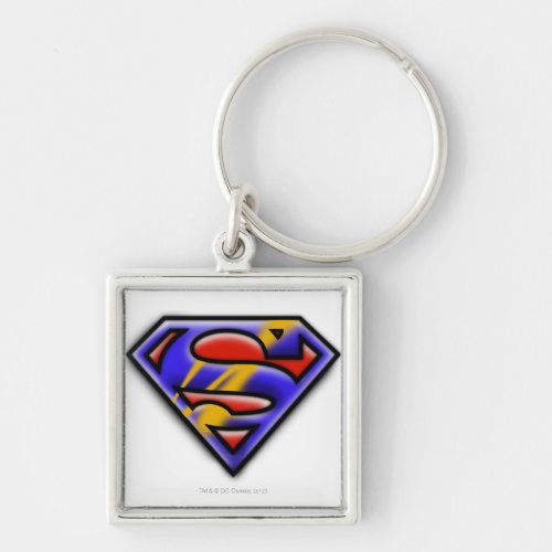 Superman S_Shield  Purple Airbrush Logo Keychain