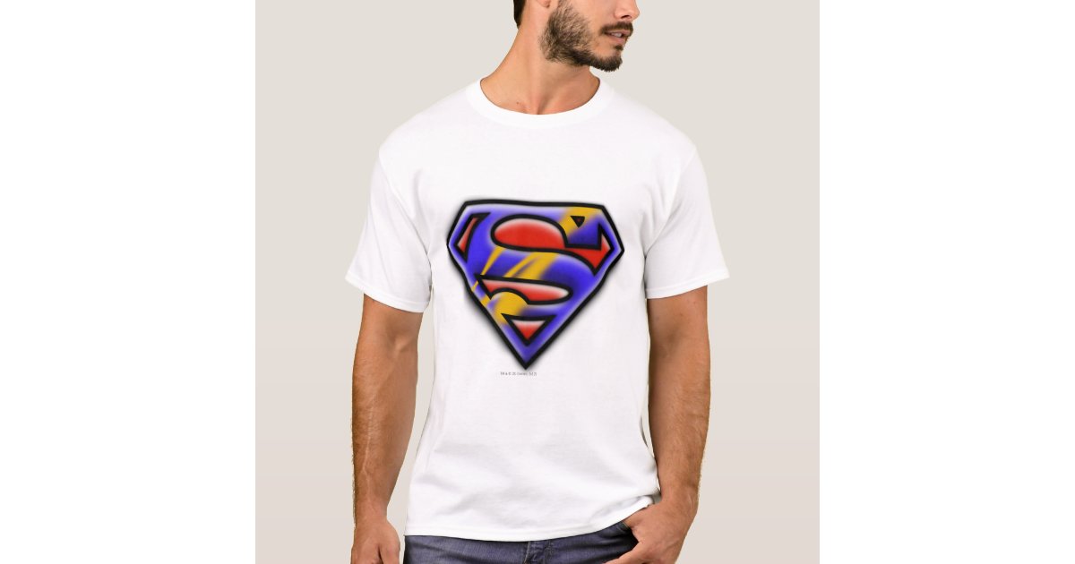 Bunke af forudsætning stor Superman S-Shield | Purple Airbrush Logo T-Shirt | Zazzle