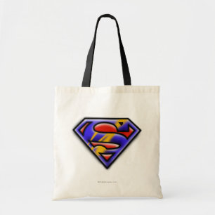 Superman S-Shield   Purple Airbrush Logo Tote Bag