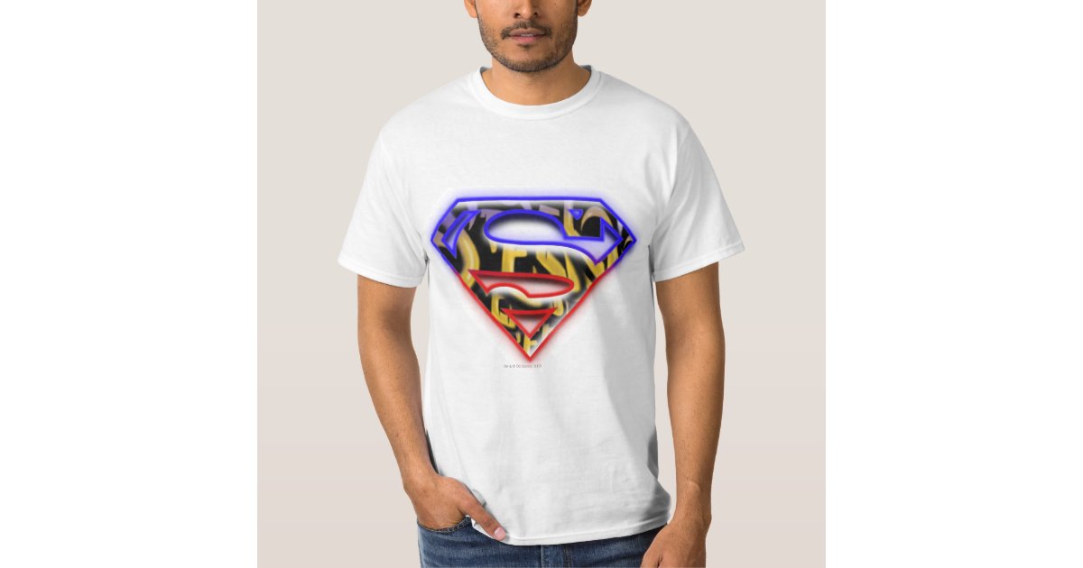 Bloom Ret Giotto Dibondon Superman S-Shield | Purple-Red Graffiti Logo T-Shirt | Zazzle