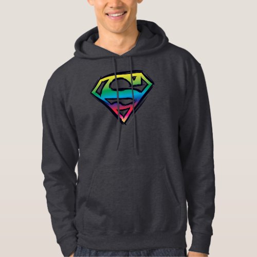 Superman S_Shield  Rainbow Logo Hoodie