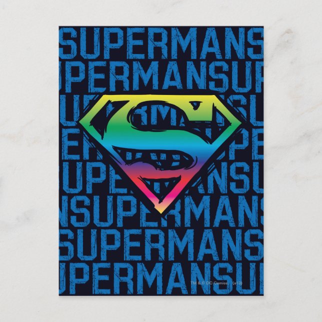 Superman S-Shield | Rainbow Logo Postcard (Front)