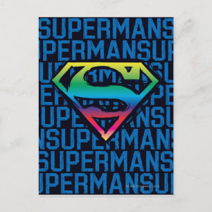 Superman S-Shield Rainbow Logo Postcard
