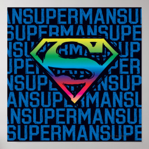 Superman S-Shield Rainbow Logo Poster