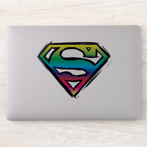 Superman S_Shield  Rainbow Logo Sticker