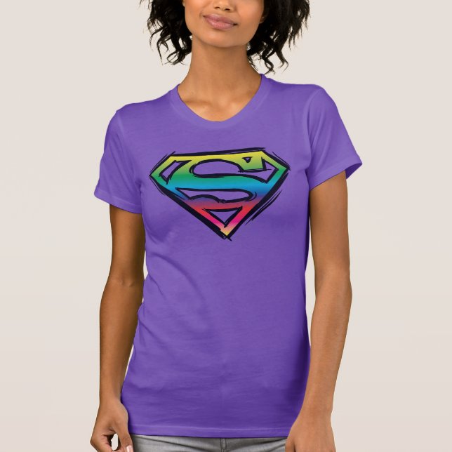 Superman S-Shield | Rainbow Logo T-Shirt (Front)