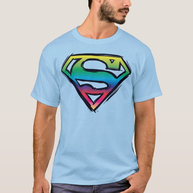 Superman S-Shield | Rainbow Logo T-Shirt (Front)