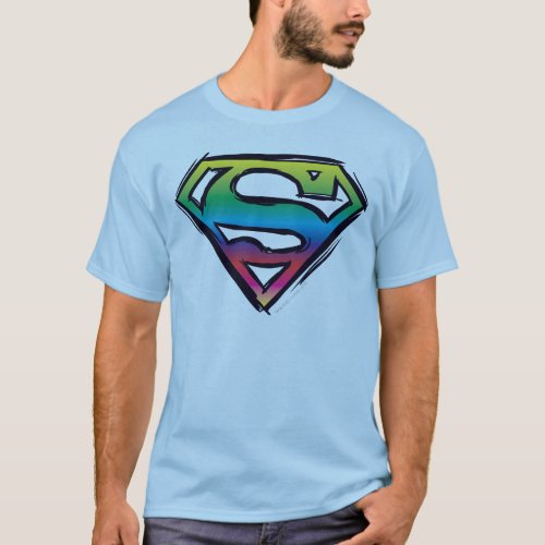 Superman S_Shield  Rainbow Logo T_Shirt