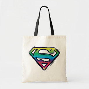 Superman S-Shield   Rainbow Logo Tote Bag