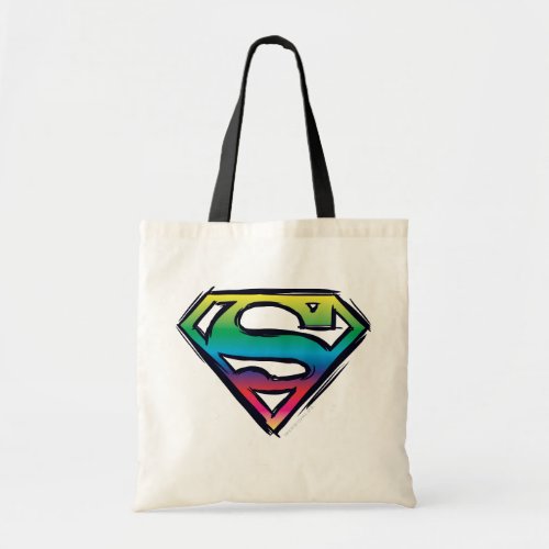 Superman S_Shield  Rainbow Logo Tote Bag