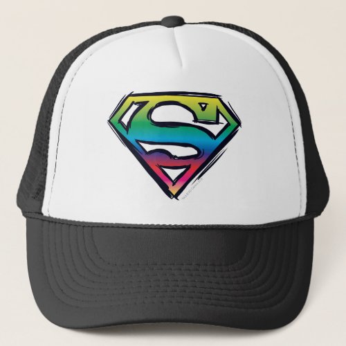 Superman S_Shield  Rainbow Logo Trucker Hat