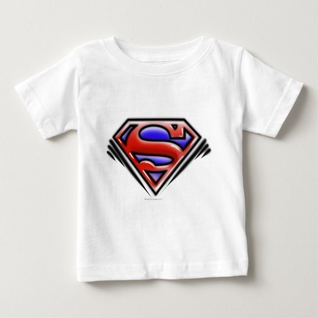 Superman S-Shield | Red Airbrush Logo Baby T-Shirt (Front)