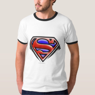Superman S-Shield Red Airbrush Logo T-Shirt