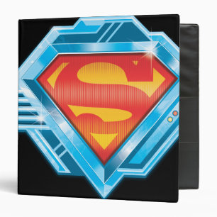 Superman S-Shield Red and Blue Metal Logo Binder