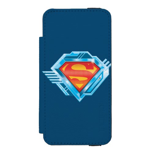 Superman S_Shield  Red and Blue Metal Logo iPhone SE55s Wallet Case