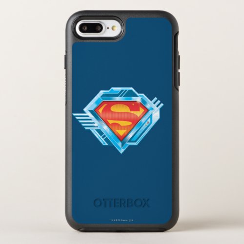 Superman S_Shield  Red and Blue Metal Logo OtterBox Symmetry iPhone 8 Plus7 Plus Case