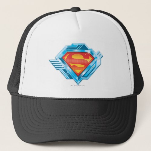 Superman S_Shield  Red and Blue Metal Logo Trucker Hat