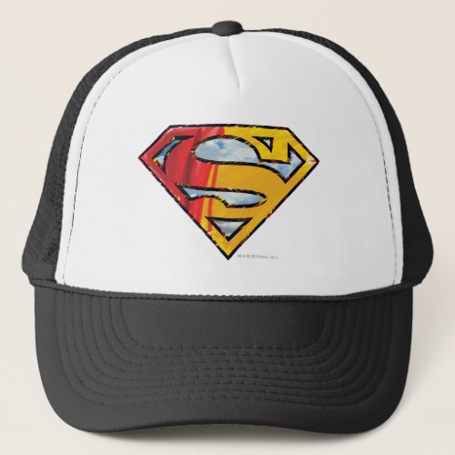 Superman S_Shield  Red and Orange Logo Trucker Hat