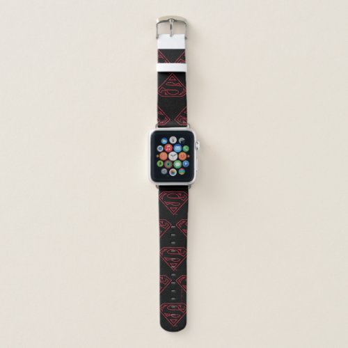 Superman S_Shield  Red Outline Logo Apple Watch Band