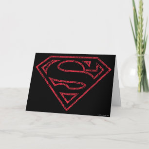 Superman S-Shield Red Outline Logo Card