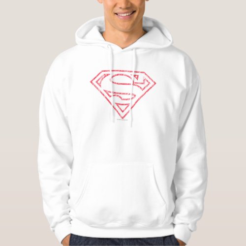 Superman S_Shield  Red Outline Logo Hoodie