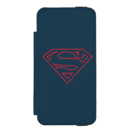 Superman S-Shield | Red Outline Logo iPhone SE/5/5s Wallet Case