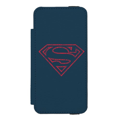 Superman S_Shield  Red Outline Logo iPhone SE55s Wallet Case